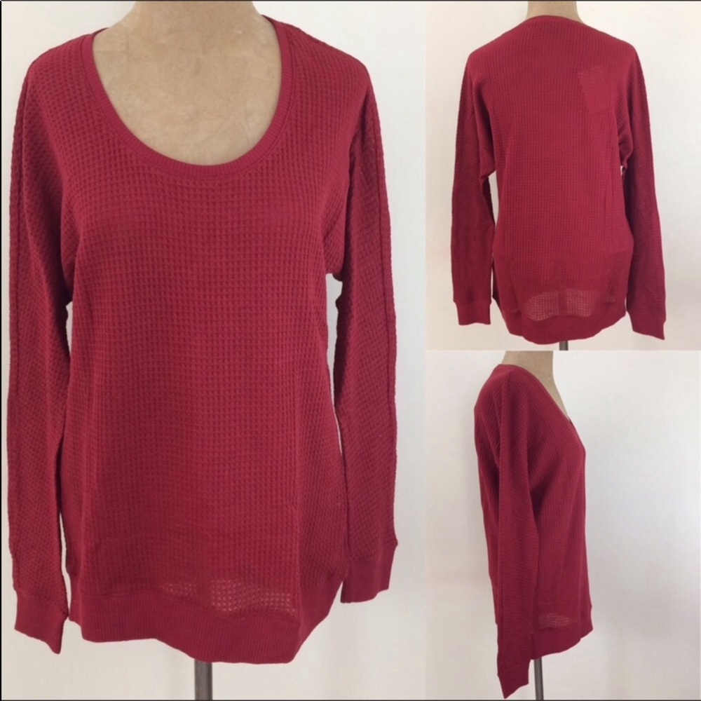 Bella Luxx Scoop neck long sleeve top in Clay